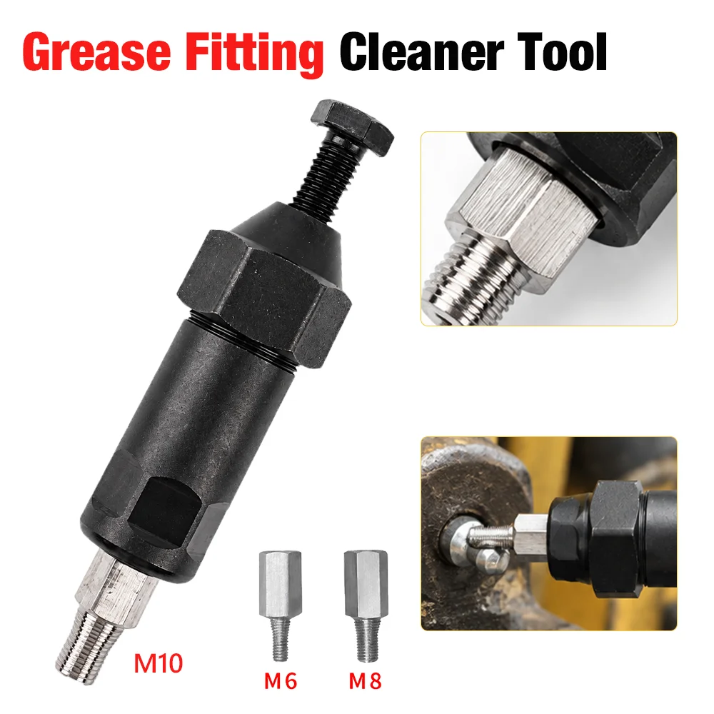 Heavy Duty Grease Zerk Fitting Cleaner Tool Lubrication Fitting Unclogger Robust Integrated Workshop Motor Machinery Maintenance