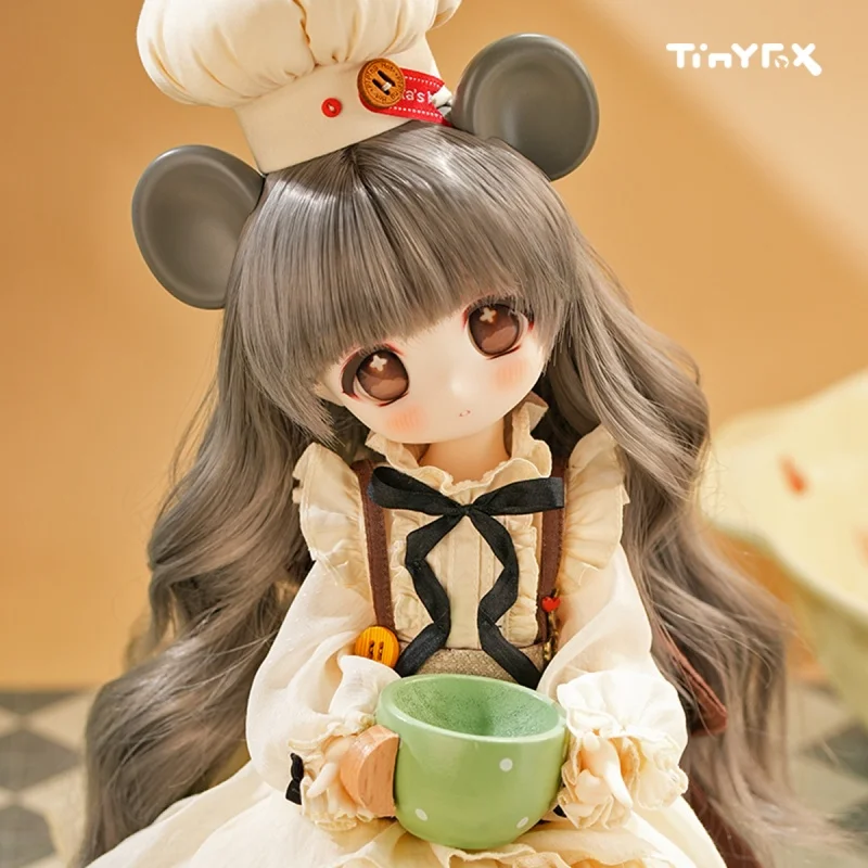 

Tinyfox X Dolleydoll Official Tiny Chef Mouse Mousse Bjd Joint Movable Doll 1/6 2d Коллекционная модель Полный набор подарок на день рождения в наличии