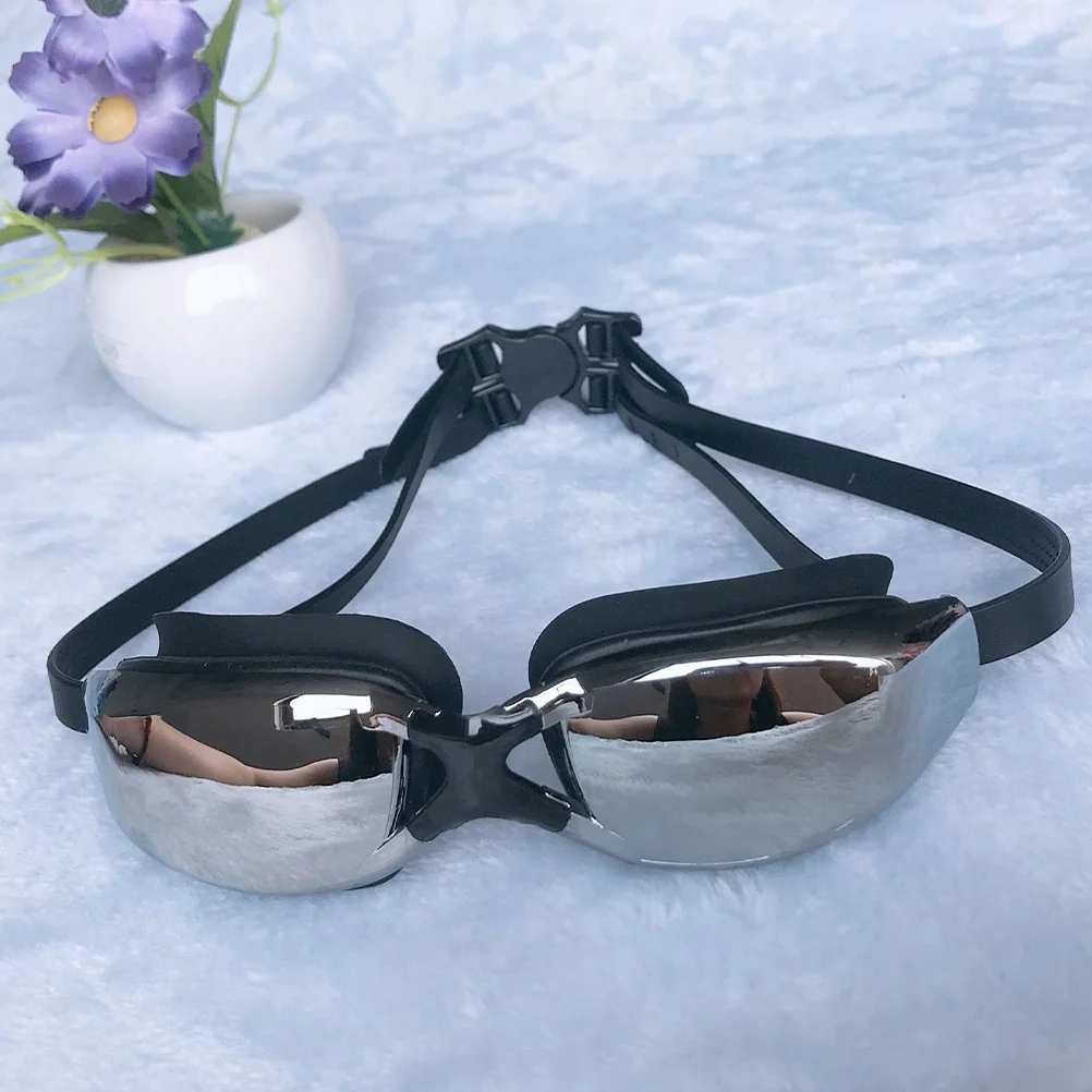 

1 Pair Electroplated Myopia Swimming Goggles Anti-Fog Waterproof Wide Vision Adjustable Strap For Adult Swimwear Swim Goggles