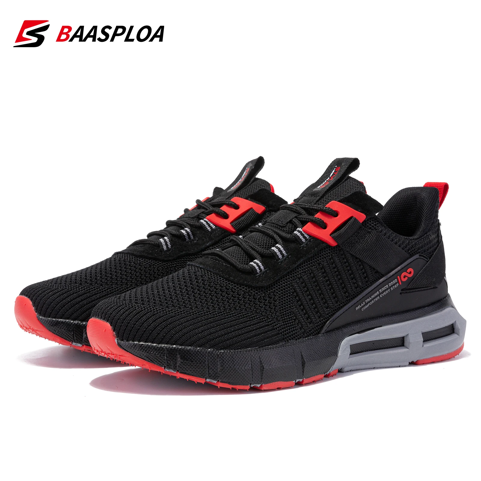 

Baasploa Men Walking Shoes Outdoor Fashion Breathable Mesh Lace-up Sneakers Male Casual Non-Slip Wear-Resistant Sports Shoes ﻿