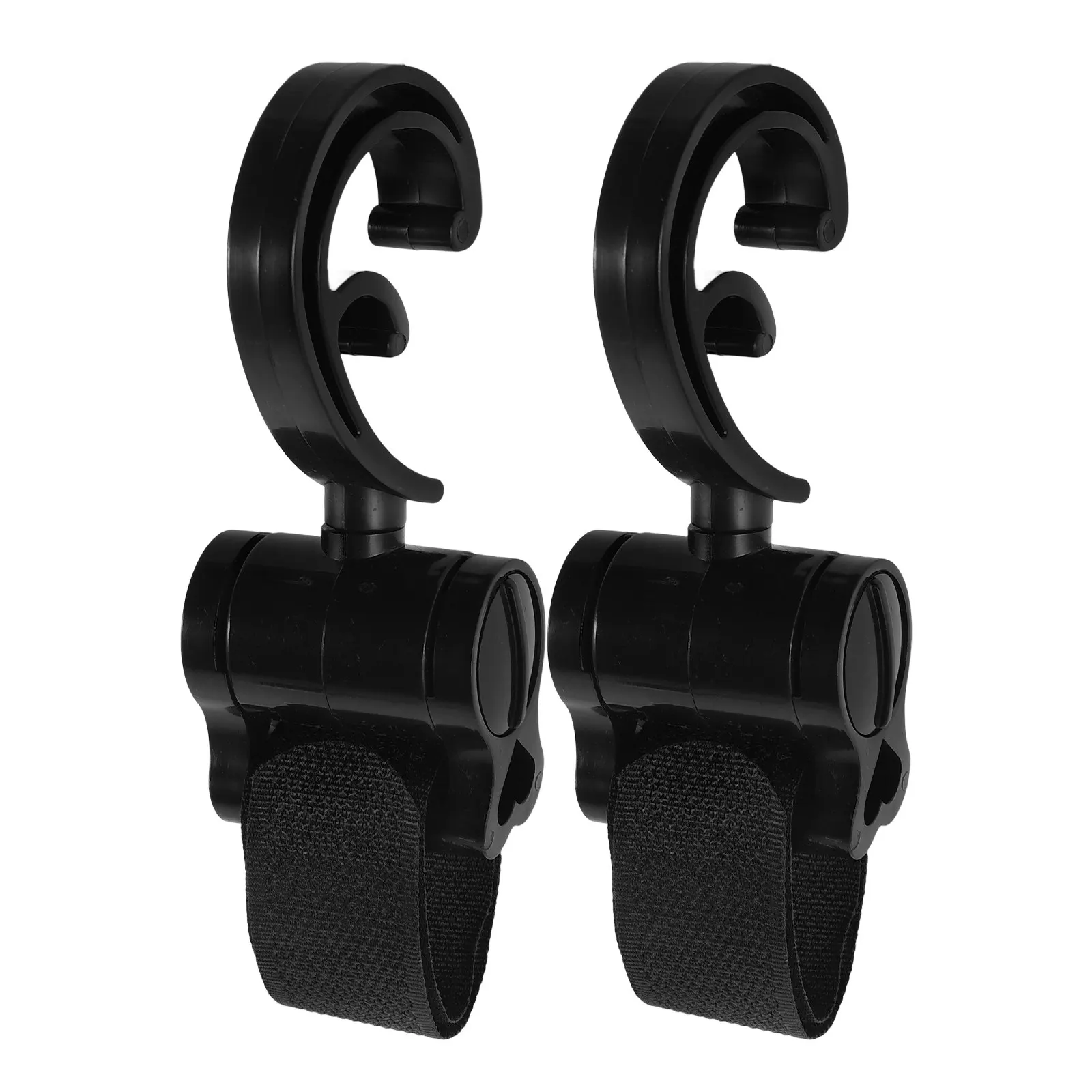 2Pcs Stroller Hooks Rotatable Hanging Clips Semi Enclosed Design Baby Stroller Hanger Diaper Bag Purse Holder