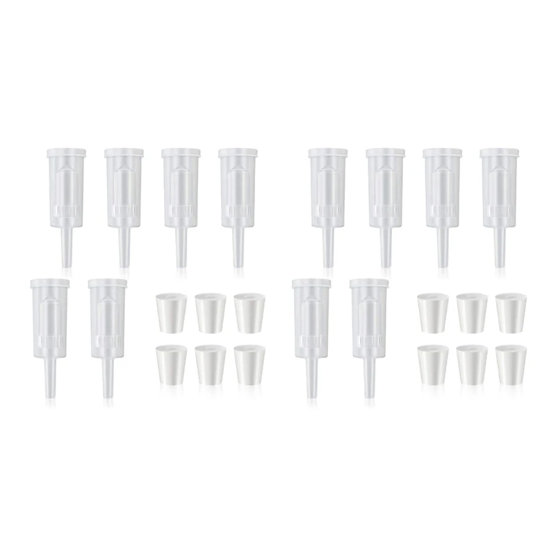 12 Pack Brewing Airlock Wine Beer Airlock With Rubber Airlock Stopper Carboy Bung Twin Bubble Airlock