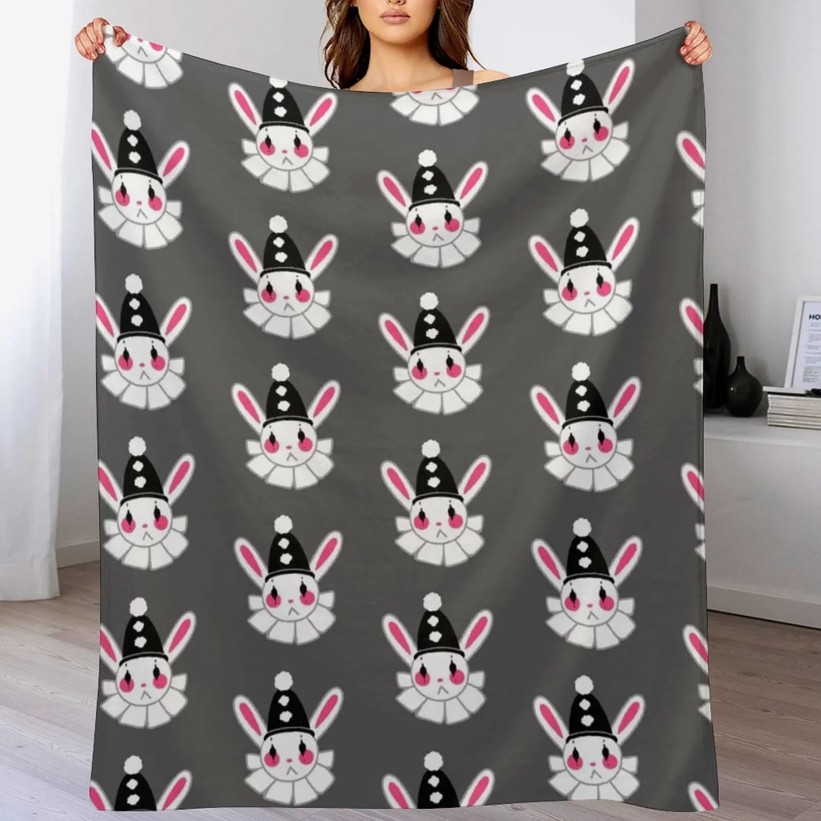 Clown Bunny Throw Blanket Lightweight Warm Blanket for Indoor Outdoor Use