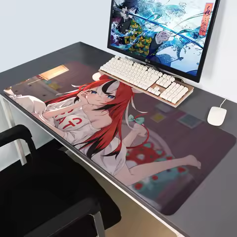 Large Mouse Pad Cute Hololive XXL Gaming Accessories Office Gamer Keyboard Desk Mat Anime Girl Hakos Baelz Large Rubber Mousepad