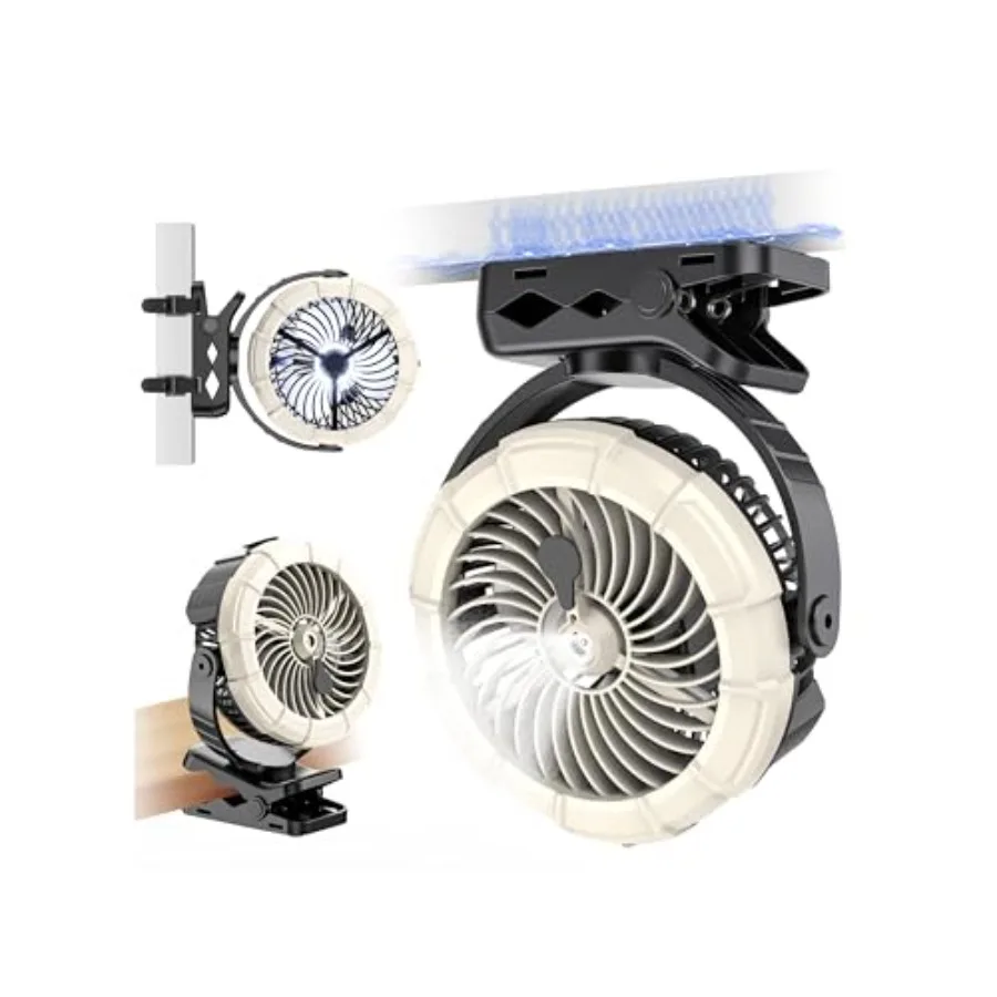 

Magnetic Cruise Fan with Mist, [5-45Hrs] Portable Golf Cart Fan, 720° Rotate Baby Stroller Clip Fan, Outdoor Camping Fan with L