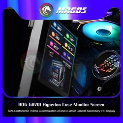ROG GR701 Hyperion Case Monitor Screen Size Customized Theme Customization AIDA64 Gamer Cabinet Secondary IPS Dsiplay
