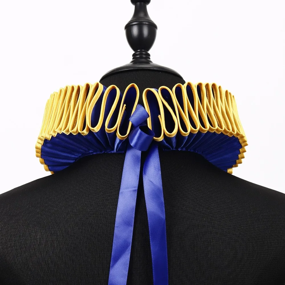 Detachable Halloween Neck Ruffled Collar Opera Vintage Circus Clowns Ruff Collar Victorian Costume Retro