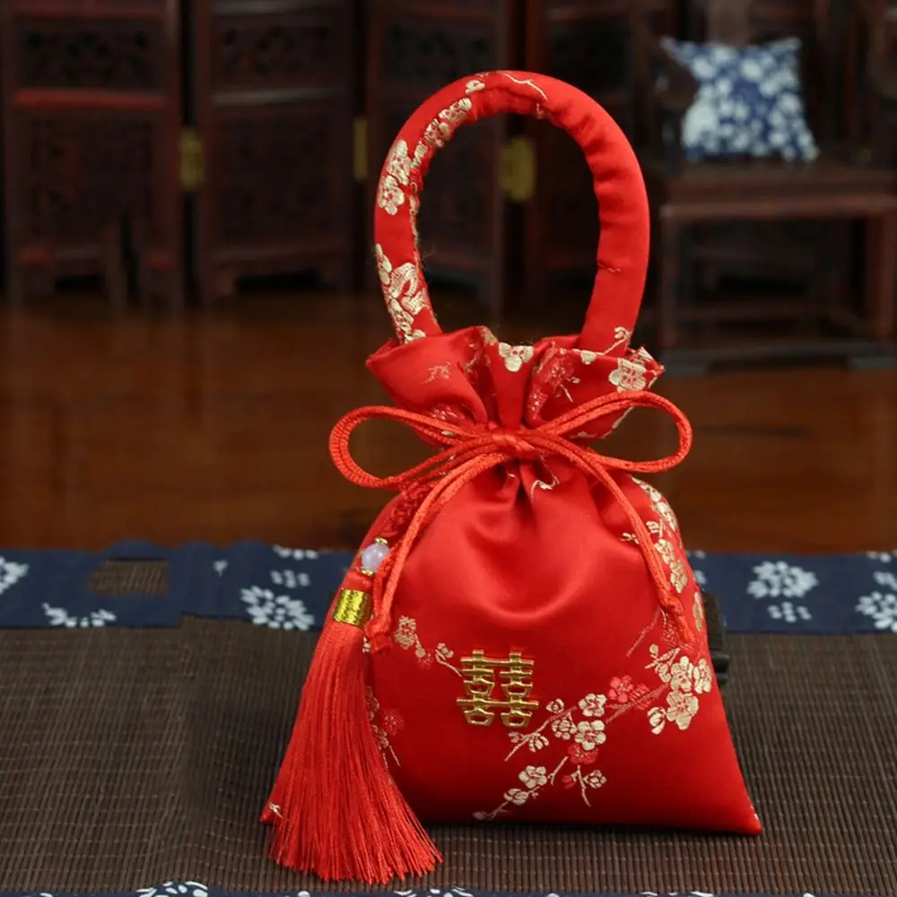 

Drawstring Chinese Style Wedding Party Supplies Chinese Knot Brocade Handle Bag Wedding-favor Gift Candy Bag Package Bag