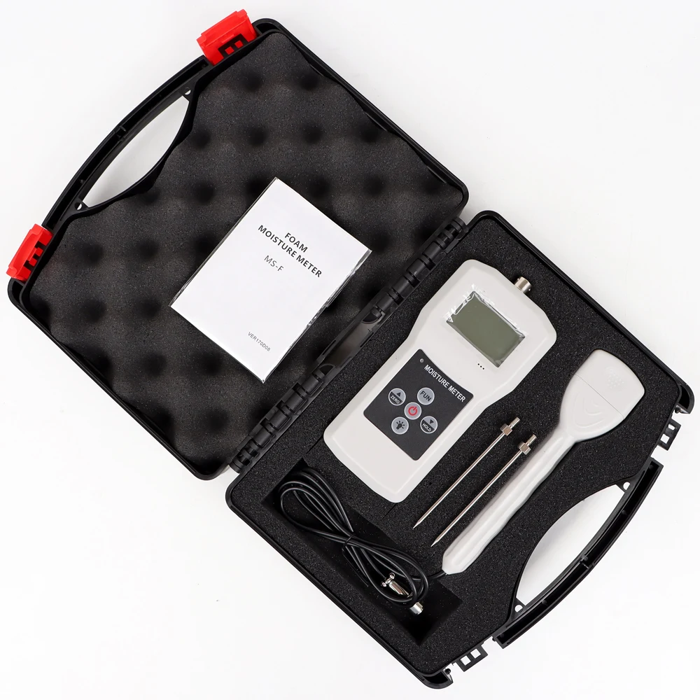 MS-F Two Pins Digital Foam Moisture Meter LCD Display Sponge Humidity Tester Hygrometer Packing Industry Damp Detector