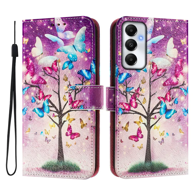 الرجعية زهرة تصميم المحفظة الجلدية حقيبة لهاتف سامسونج غالاكسي A05s F14 4G SM-A057F SM-E145F كوكه المغناطيسي فليب غطاء أكياس الهاتف