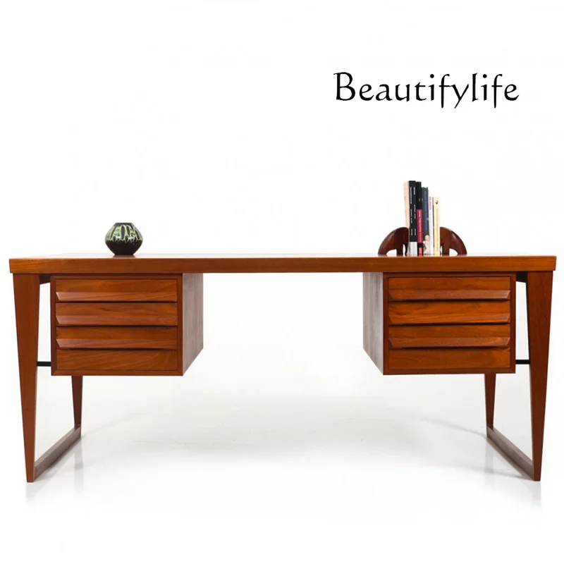 

Medieval solid wood desk writing desk retro style Nordic simple rose wood