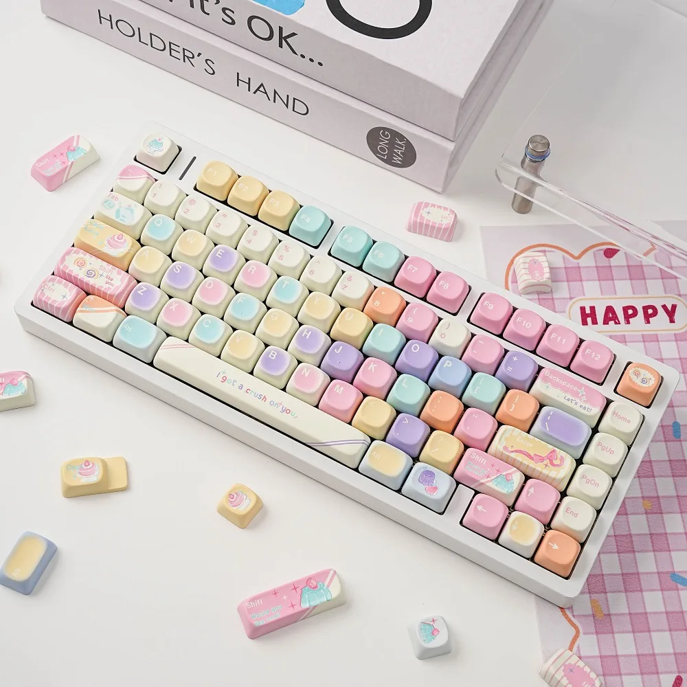 130 Keys MOA Jelly Sea Theme KeyCap PBT Heat Sublimation Keycaps Arabic Korean German French Spanish Brazilian Russian
