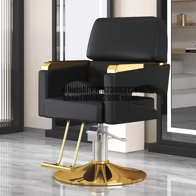 Lifter Luxury Salon Chair Metal Protector Backrest Swivel Barber Chair Nordic Comfy Cadeira De Cabeleireiro Salon Furniture