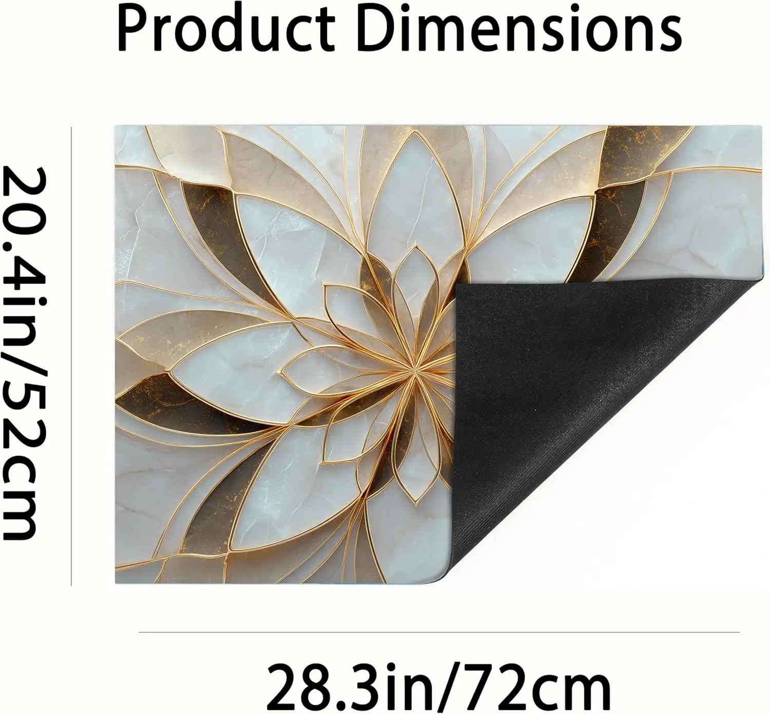 Luxury Gold Geometric Floral Stove Top Cover,Non-Slip Heat Resistant Burner Cover,Marble Effect Stove Protector Mat for Electric