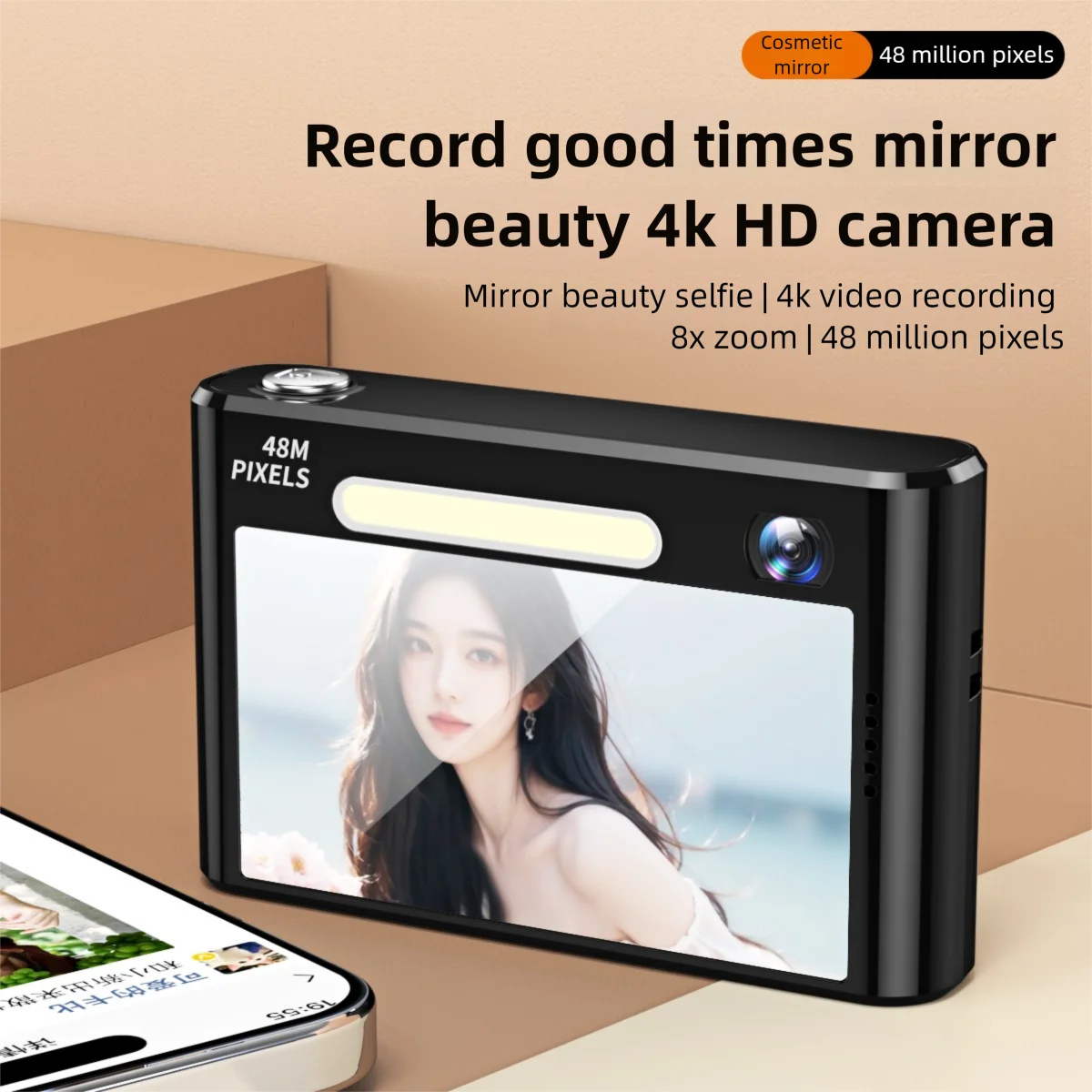 

4K 48MP Digital Camera Auto-focus Photography Video Camcorder 2.4 inch Screen For Portable Kid Beginners Selfie Vlogging Camera