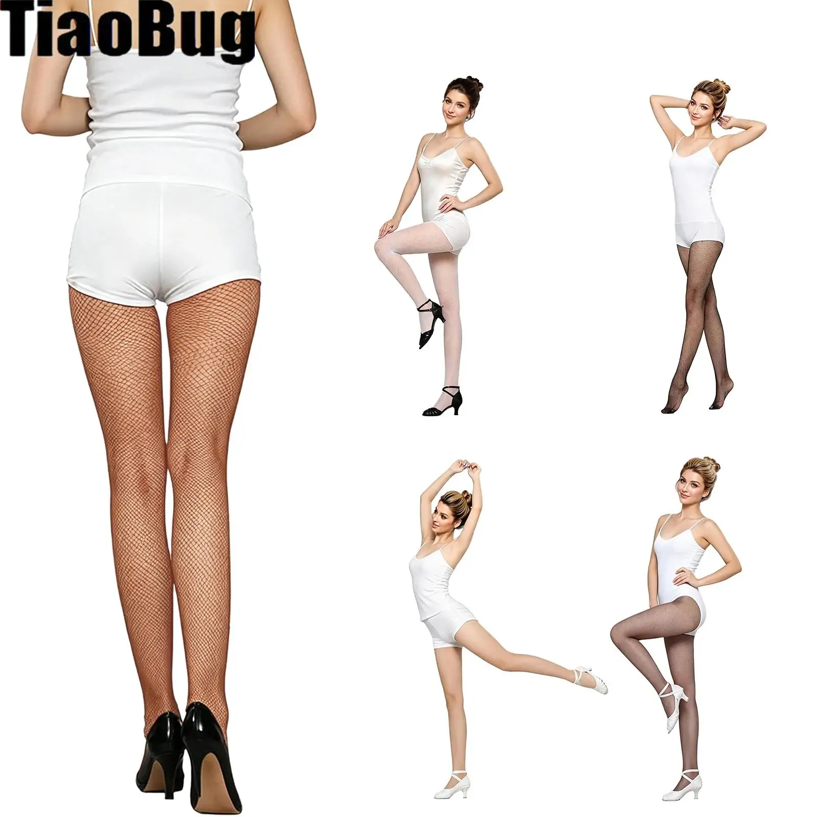

Women See-through Hollow Out Tights Latin Dance Pantyhose for Professional Competition Stage Performance