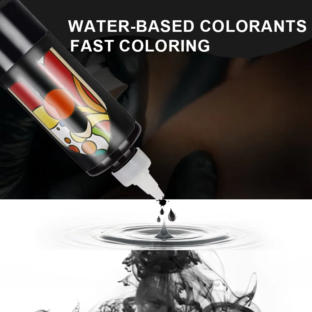 JC 1oz/8oz الأسود الوشم الحبر الصباغ هيئة الفن الوشم أطقم المهنية الجمال الدهانات ماكياج الوشم لوازم شبه دائمة