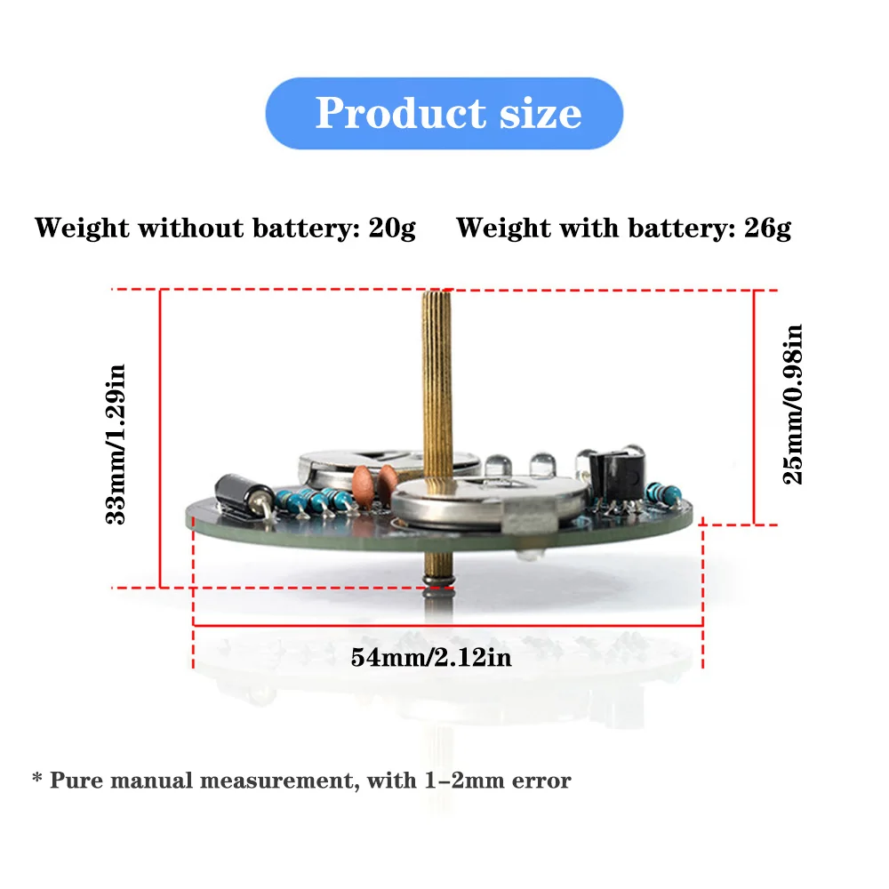 LED Rotating Gyroscope Desktop Electronic DIY Kit - Circuit Board Welding Practice with Components