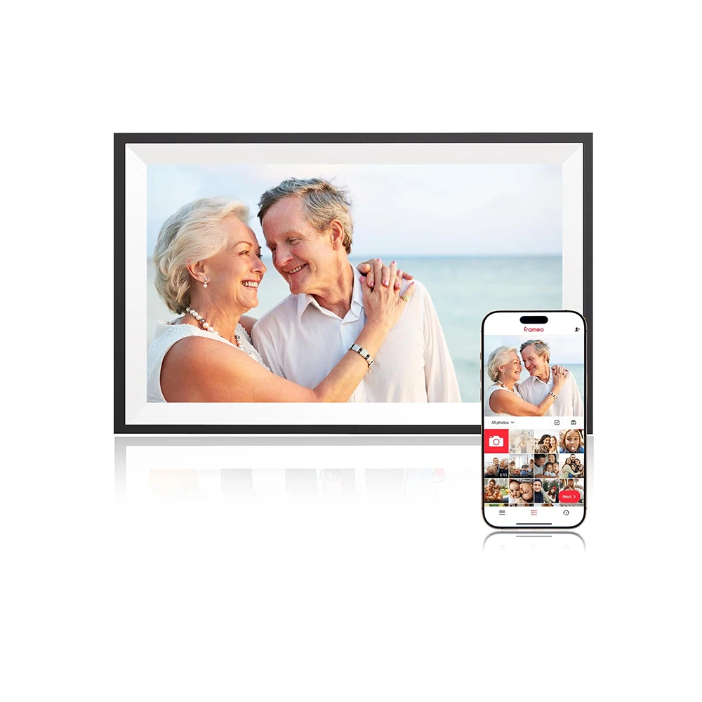 15.6-inch Full HD IPS Display Touchscreen 32G Frameo Smart WiFi MP3 Digital Photo Frame Calendar Families Acrylic Wall Mounted