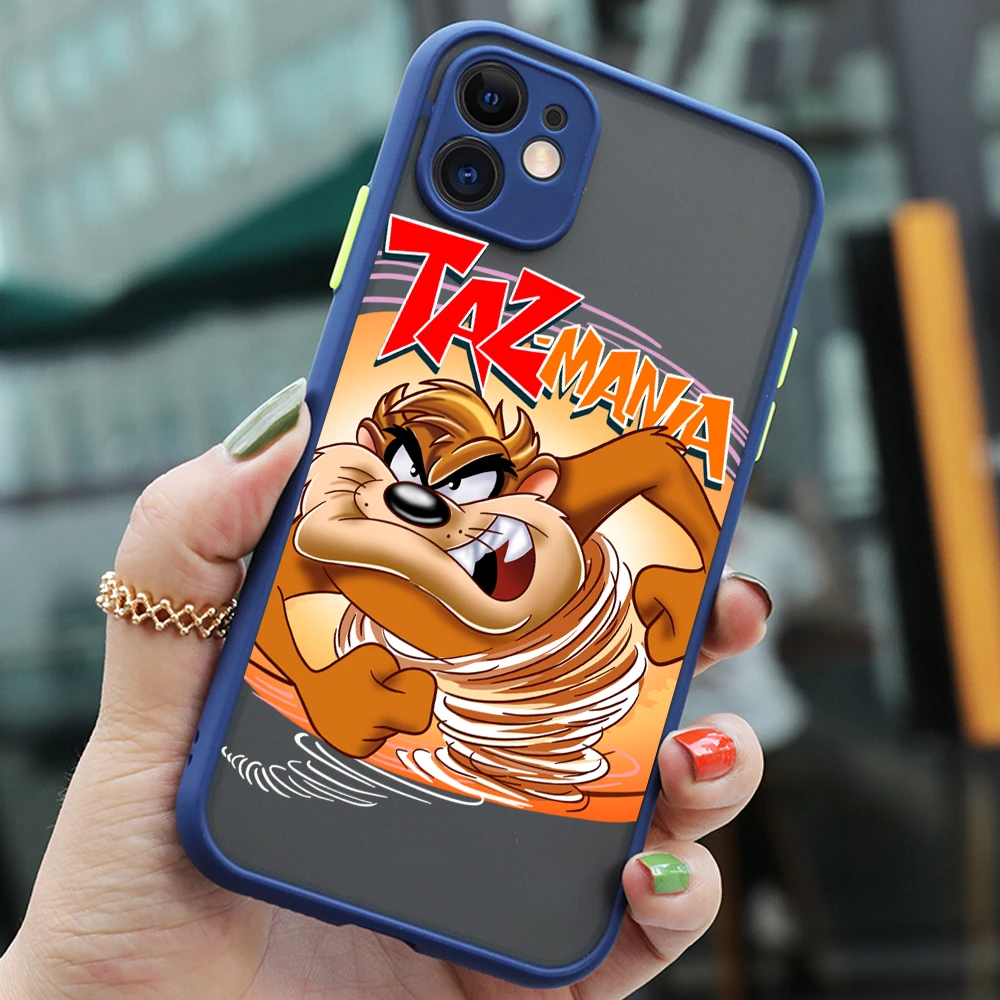 Cartoon Taz-Manias Tasmanians Phone Case For iPhone 15 14 13 12 11 Pro Max X XR XSMax 7 8 Plus Matte Transparent Back Cover