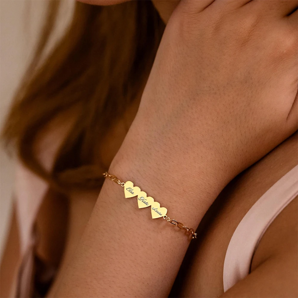 تخصيص الحب نحت اسم سوار، شخصية الفولاذ المقاوم للصدأ للماء زوجين سوار، هدية عيد الميلاد الأسرة