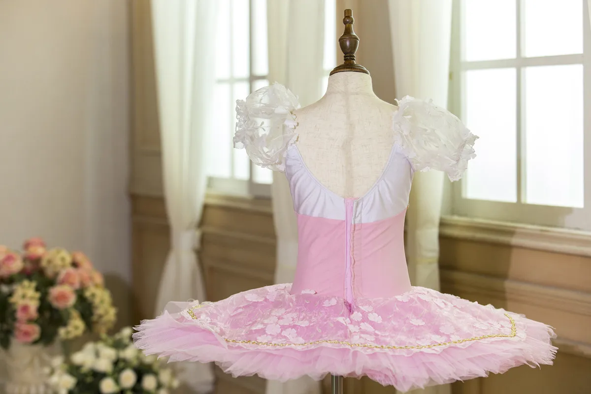 Pre-professional Fresh Design Custom Size Custom Color Performance Dance Kids Girls Wear 7Layers Light Pink Elegant  Ballet Tutu