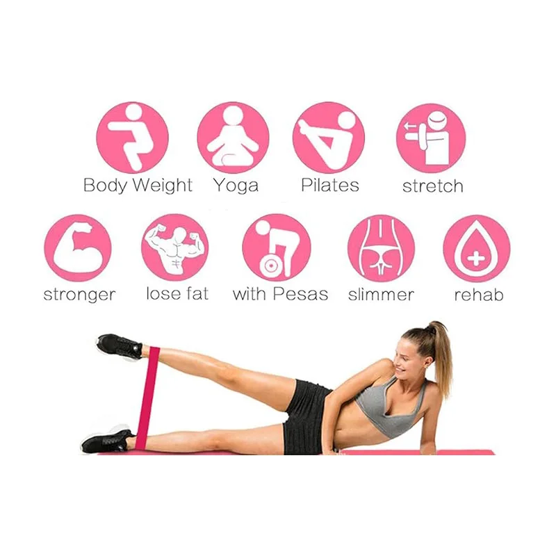 5 Piece Exercise Resistance Bands, Latex Loop Set. For Strength Training, Home & Travel image 2
