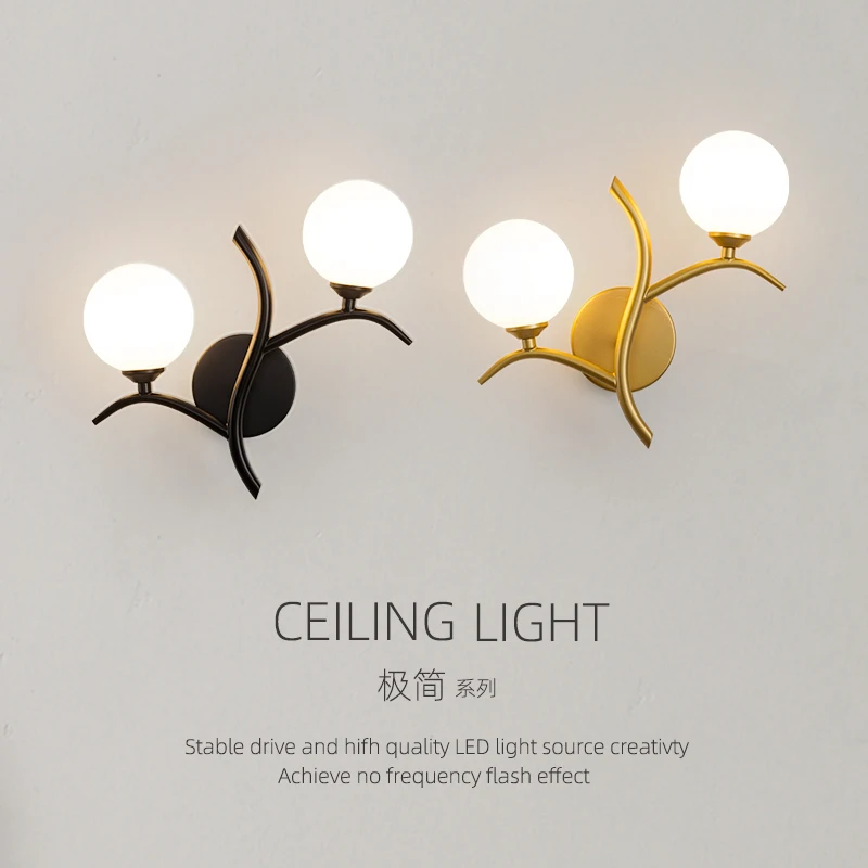 Bedroom wall lamp bedside lamp light luxury simple modern living room background wall special bright hotel stairs aisle