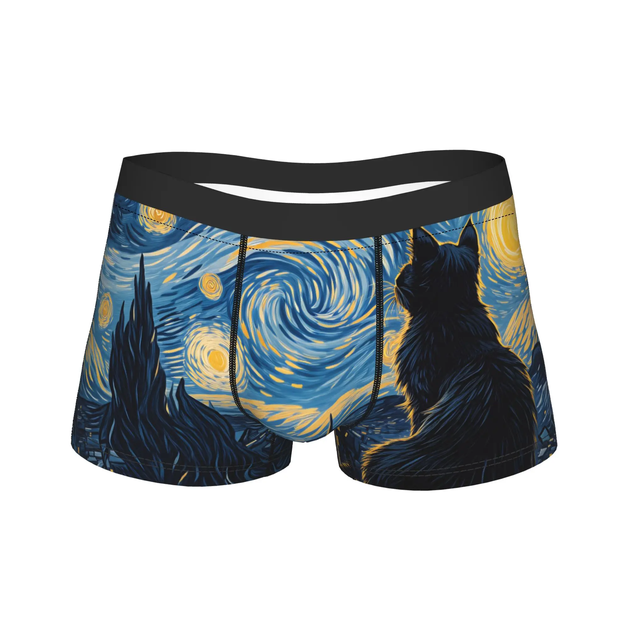 

Black Cat Underwear Men Shorts Briefs Classic Trunk Trenky Customs Oversize Panties