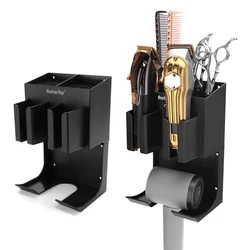 Black Barber Electric Clipper Rack Hair Shaver Holder Resist Heat Hair Cutting Machine Stand Wall-Mounted Hairdressing Tools