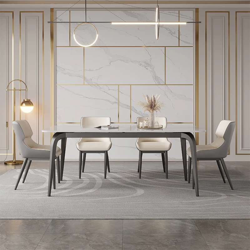 

Italian Rectangular Table Luxury Designer White Kitchen Dining Table Luxury Space Saving Nordic Mesa De Jantar Modern Furniture