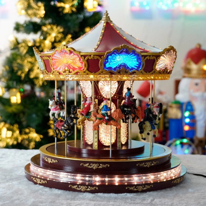 New Christmas carousel music box birthday gift creative ornaments decorative gifts retro