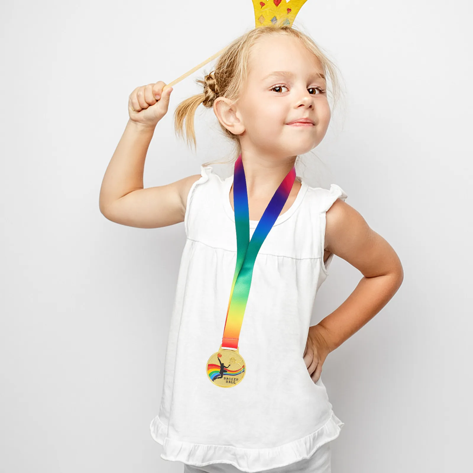 

2Pcs Basketball Medals Creative Design Sports Award Medal Exquisite Texture Symbol for Athletic Events Commemorate Medals