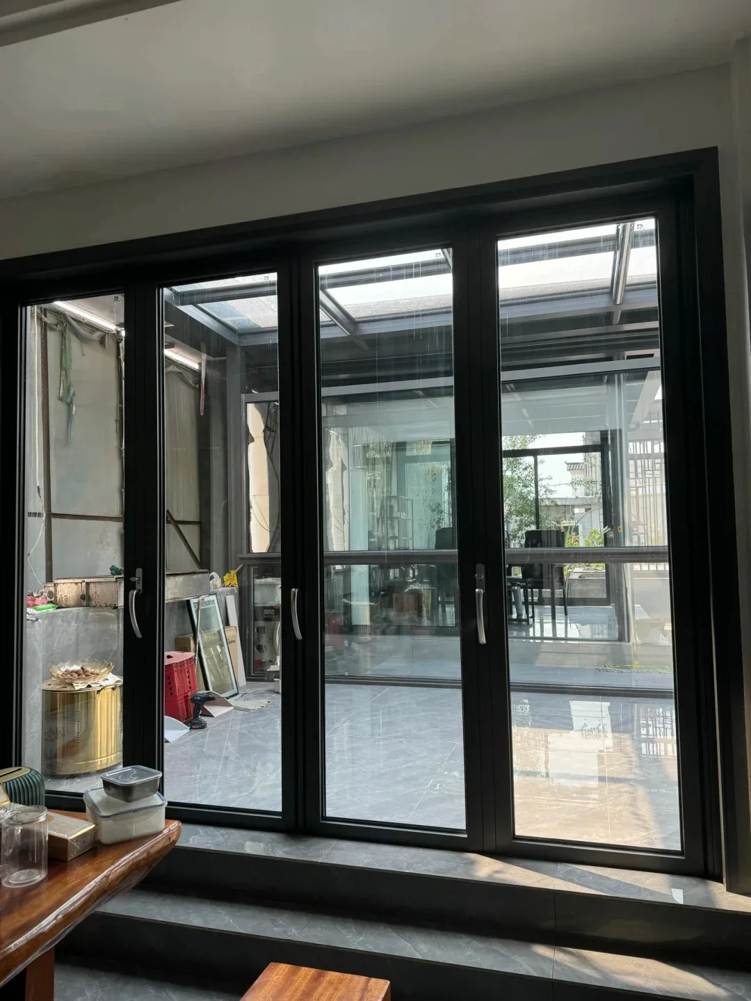 DN Customized Exterior Patio Glass Door Balcony Partition Aluminum Double Glazed Sliding Folding Door Panoramic Accordion Door