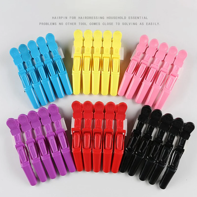 5pcs/lot Plastic Hair Clip Hairdressing Clamps Claw Section Alligator Clips Barber For Salon Styling Hair Accessories Hairpin
