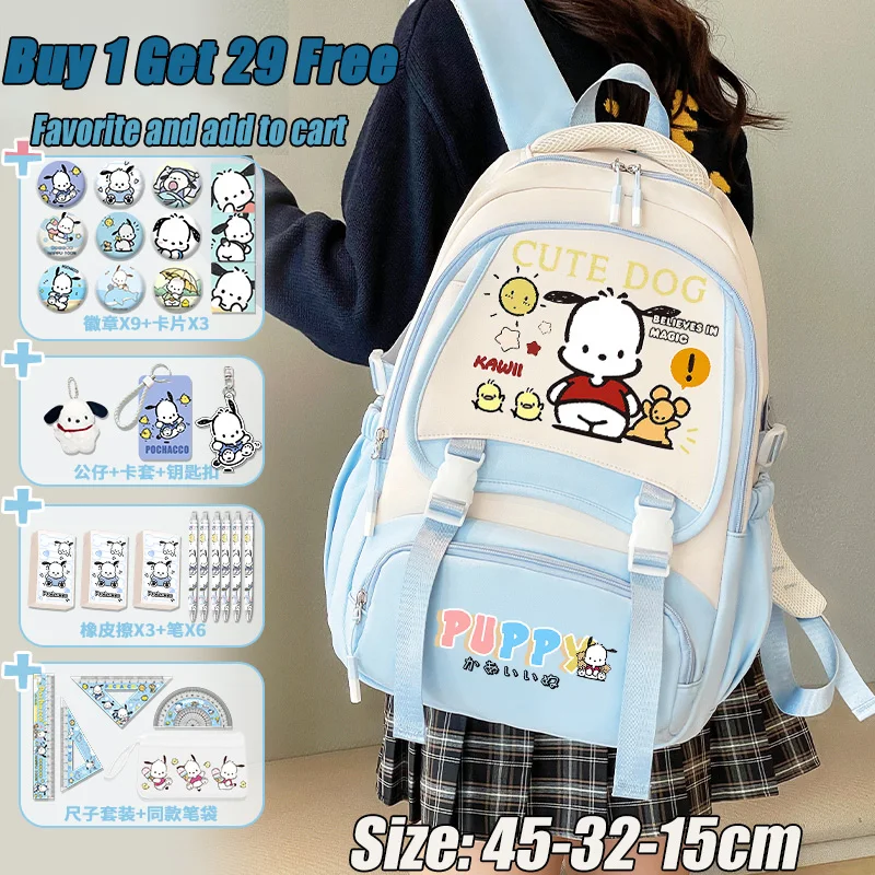 

Рюкзак Sanrio Campus для мальчиков, новинка 202, детская школьная сумка Pachydog, большая вместительная подростковая школьная сумка