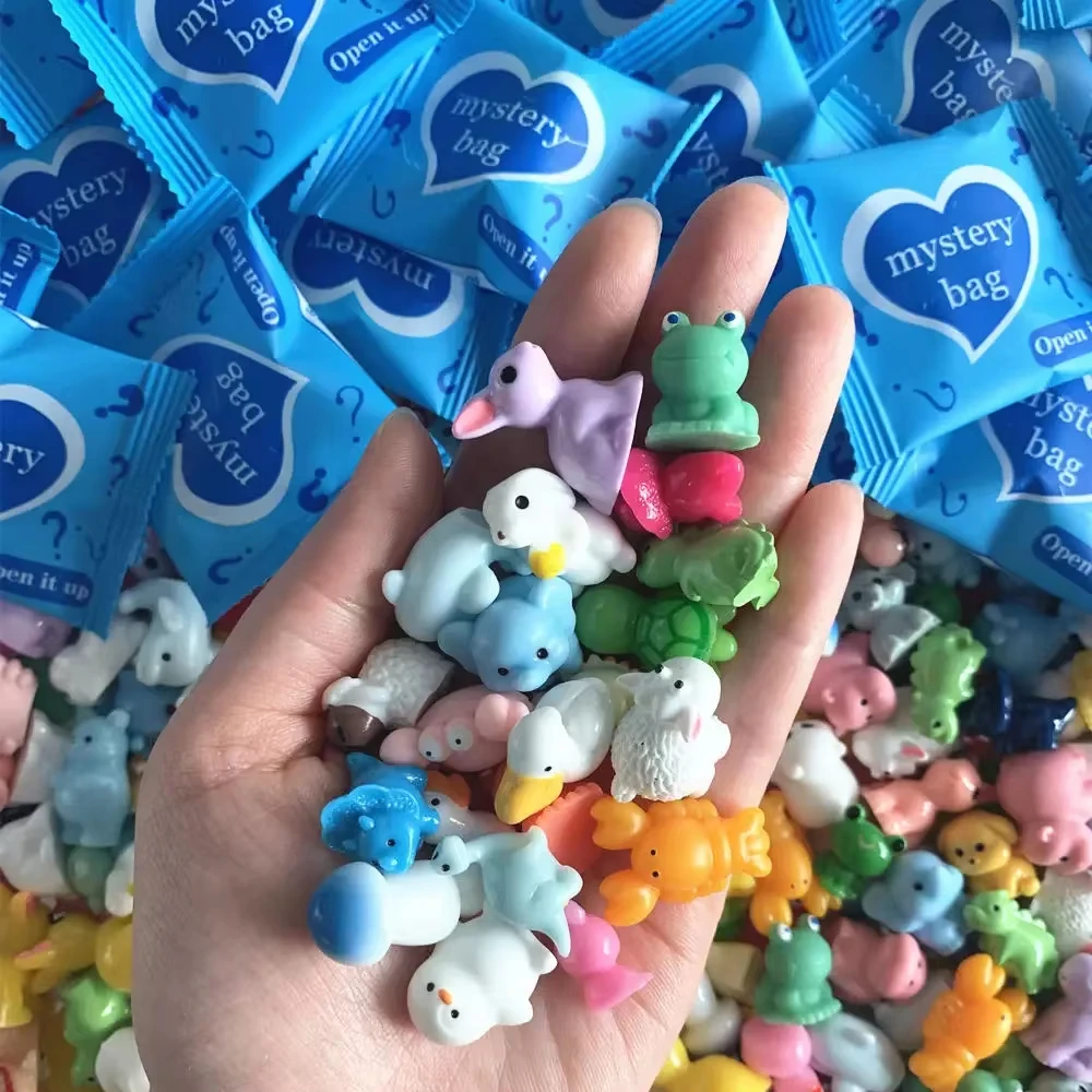 100pcs Mini Solid Color Resin Animal Blind Bag Home Desktop Decoration Creative Garden Decoration Accessories Animal Blind Box