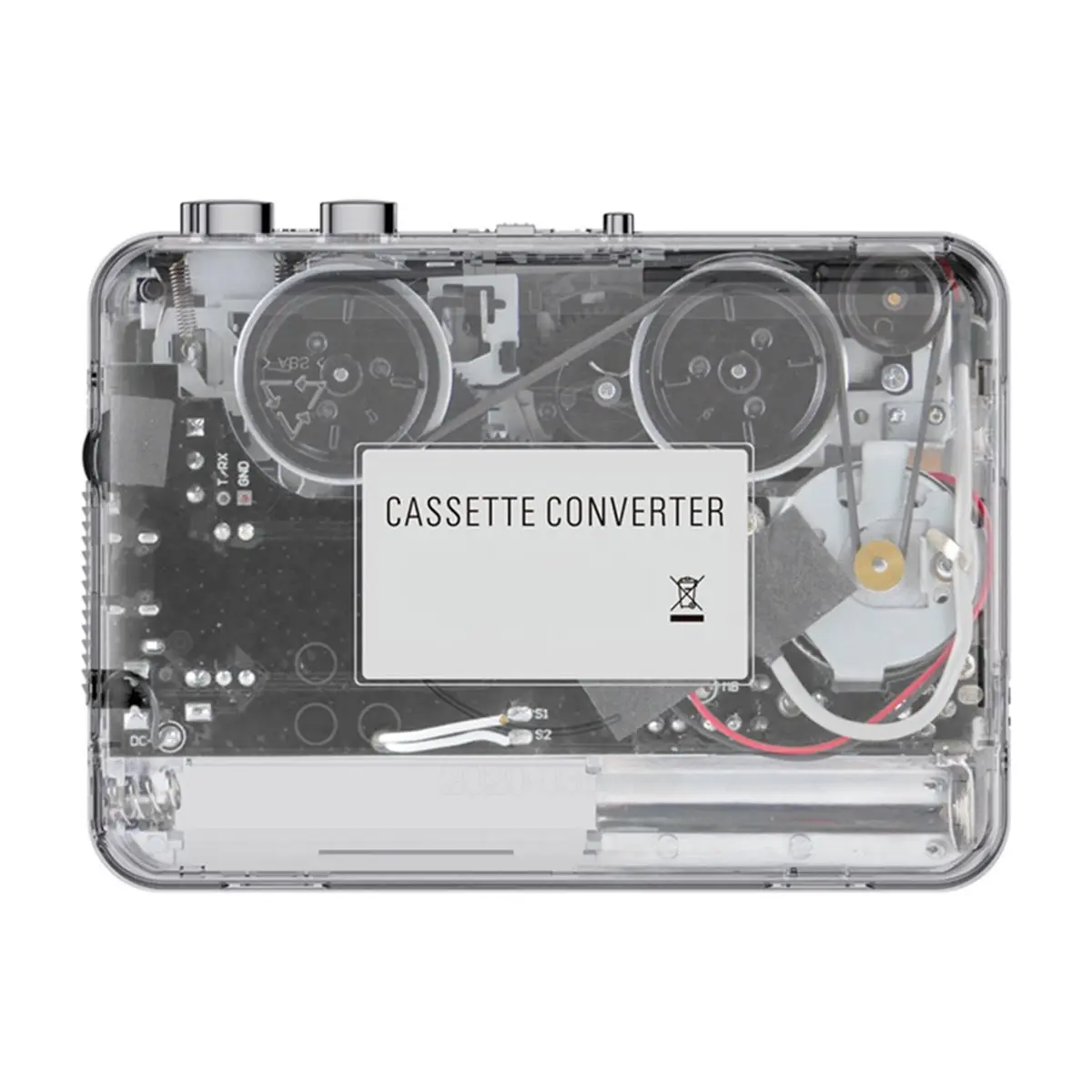 Promotion Portable Cassette to MP3 Player with A Fully Transparent Casing and Type-C Interface
