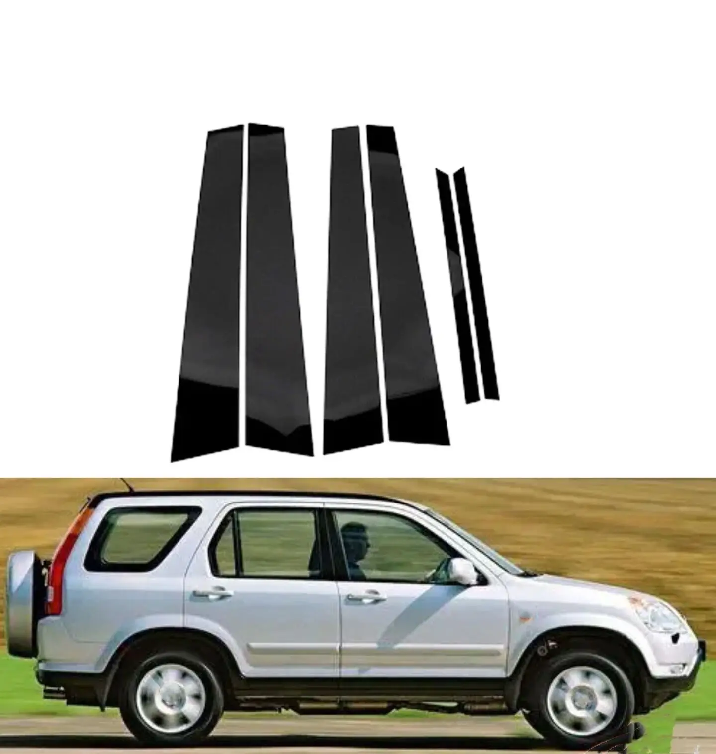 

Gloss Black Door Side Trim Pillar Post Fit For Honda CR-V CRV 2 RD 2002 2003 2004 -2006 Window Drcoration Sticker Accessories