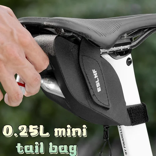 Imagen 2 del producto Bolsa trasera para bicicleta de carretera, bolsa para sillín, bolsa para ciclismo, bicicleta de montaña, portátil, impermeable, bolsa de almacenamiento de gran capacidad, equipo de ciclismo