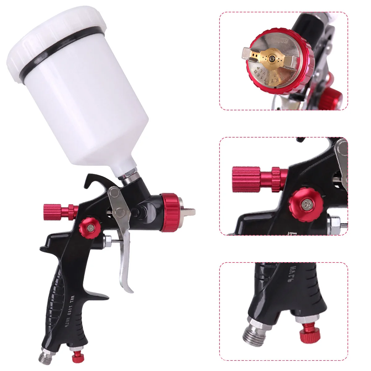Professional-Grade Hvlp Gravity Spray Gun 1.3mm Nozzle High Atomization Pneumatic Spray Gun Comes With A 600ml Paint Cup