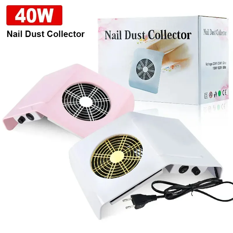 Nail Dust Collector Vacuum Cleaner for Manicure with Dust Collection Bags Professional Nail Suction Fan Salon Equipment