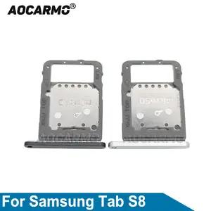 Bilashmart Aocarmo Black Silver MicroSD Sim Card Tray Slot Samsung GALAXY Tab S8 Replacement Parts
