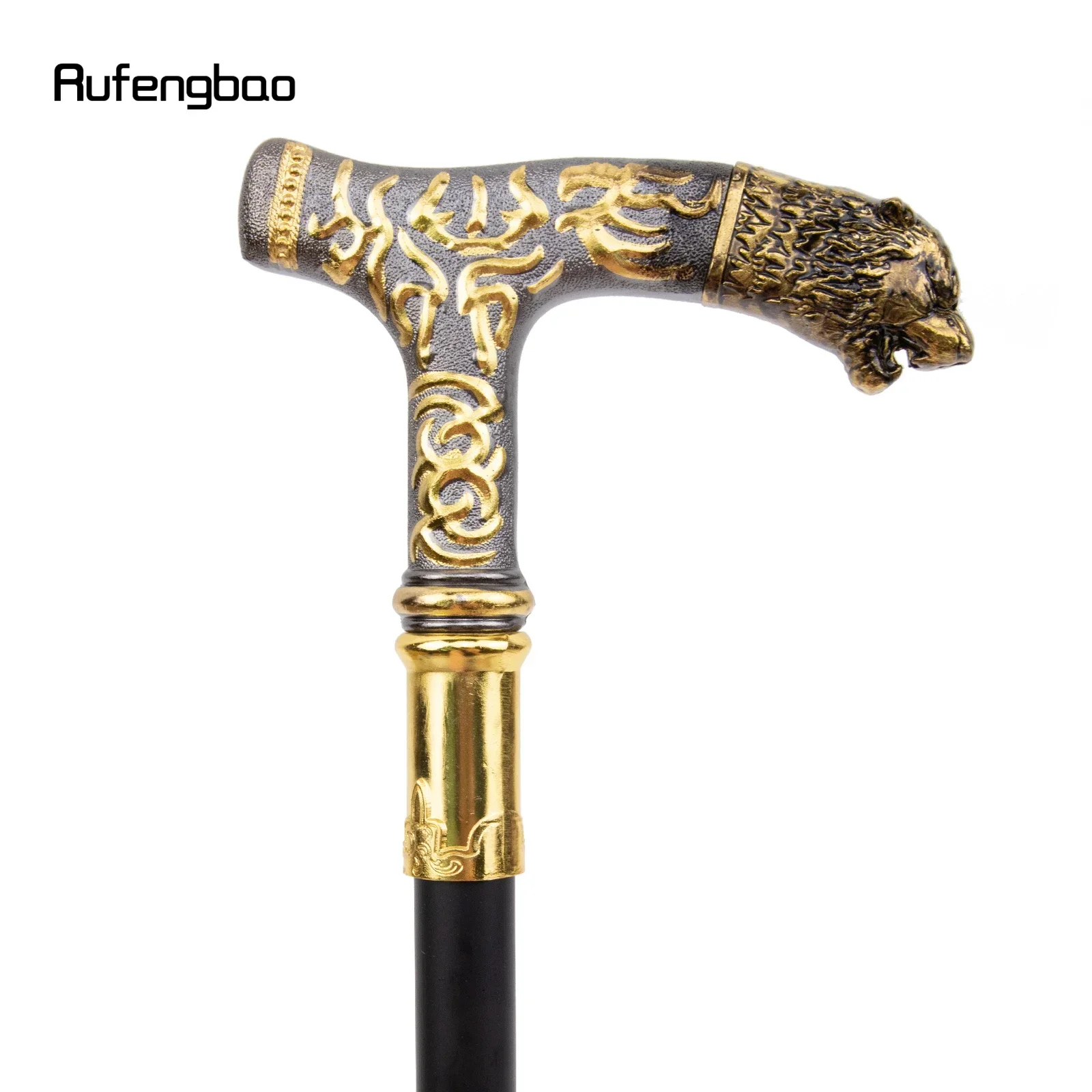 Bastone da passeggio modello di lusso tigre nera dorata Bastone da passeggio elegante moda per feste Cospaly decorativo Manopola per canna Crosier 90 cm