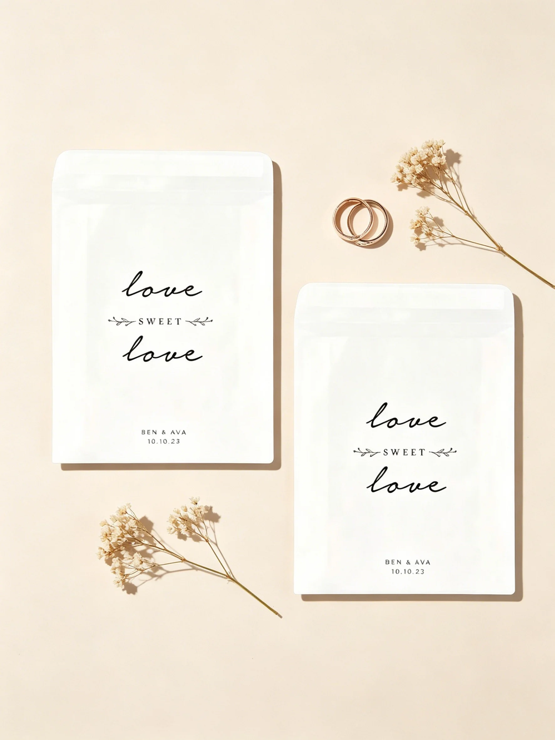 

Custom Love Is Sweet Treat Bags Personalized Wedding Favor Pouches Bachelorette Party Candy Bags