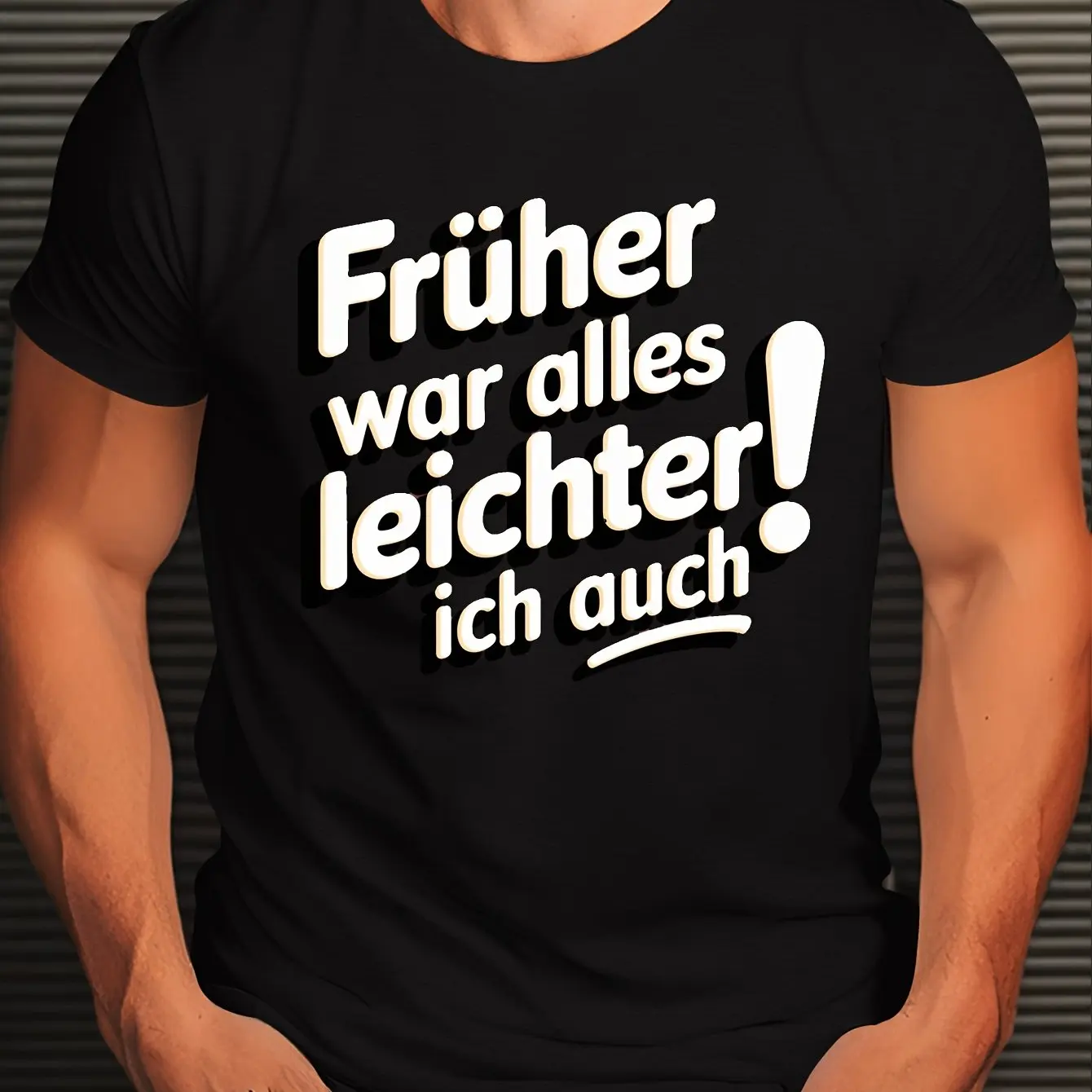 Deutscher Selbstironie Crewneck Vintage Stacked Text Soft Cotton Daily T-shirt