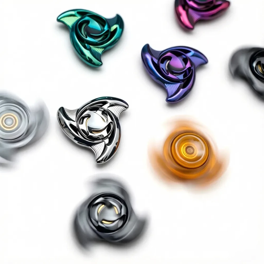 JJEDC Sharingan Fidget Spinner Zirconium Stress Relief Toy Gyro Anxiety Relief Gadgets Adults