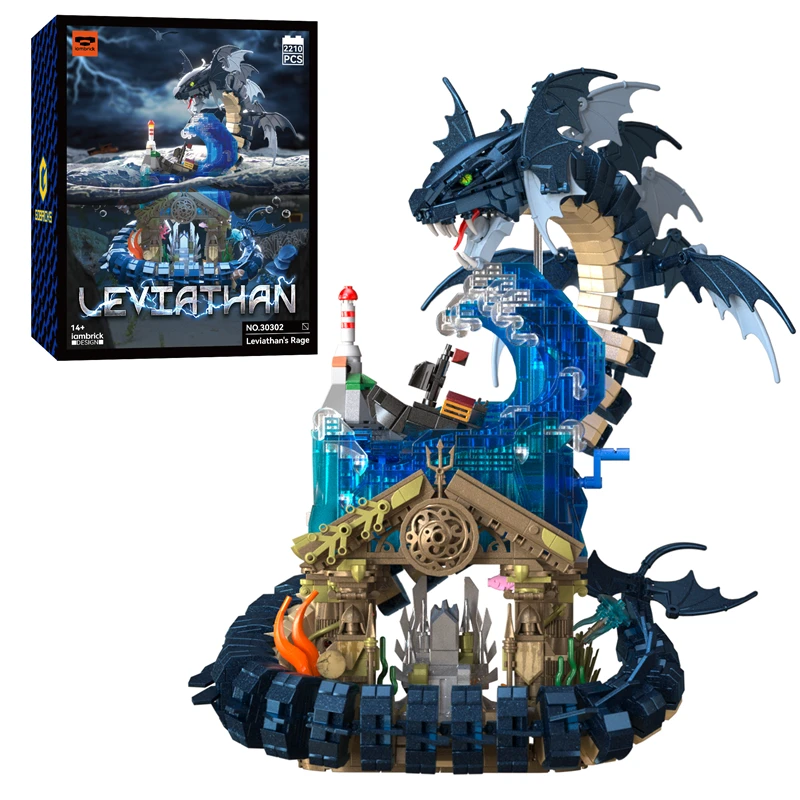 

Строительные блоки Leviathan's Rage, модель подводных монстров, декоративные украшения, игра, набор кирпичей Moc для взрослых, игрушка-головоломка