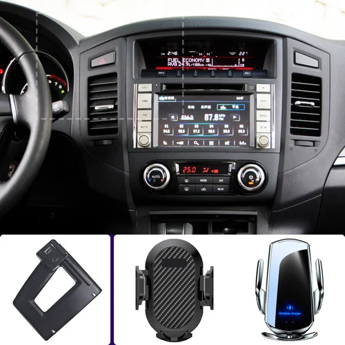 Soporte de teléfono de coche para Mitsubishi Pajero 2011 2012 2013 2014-2022 soportes de teléfono móvil carga inalámbrica de coche Base fija especial