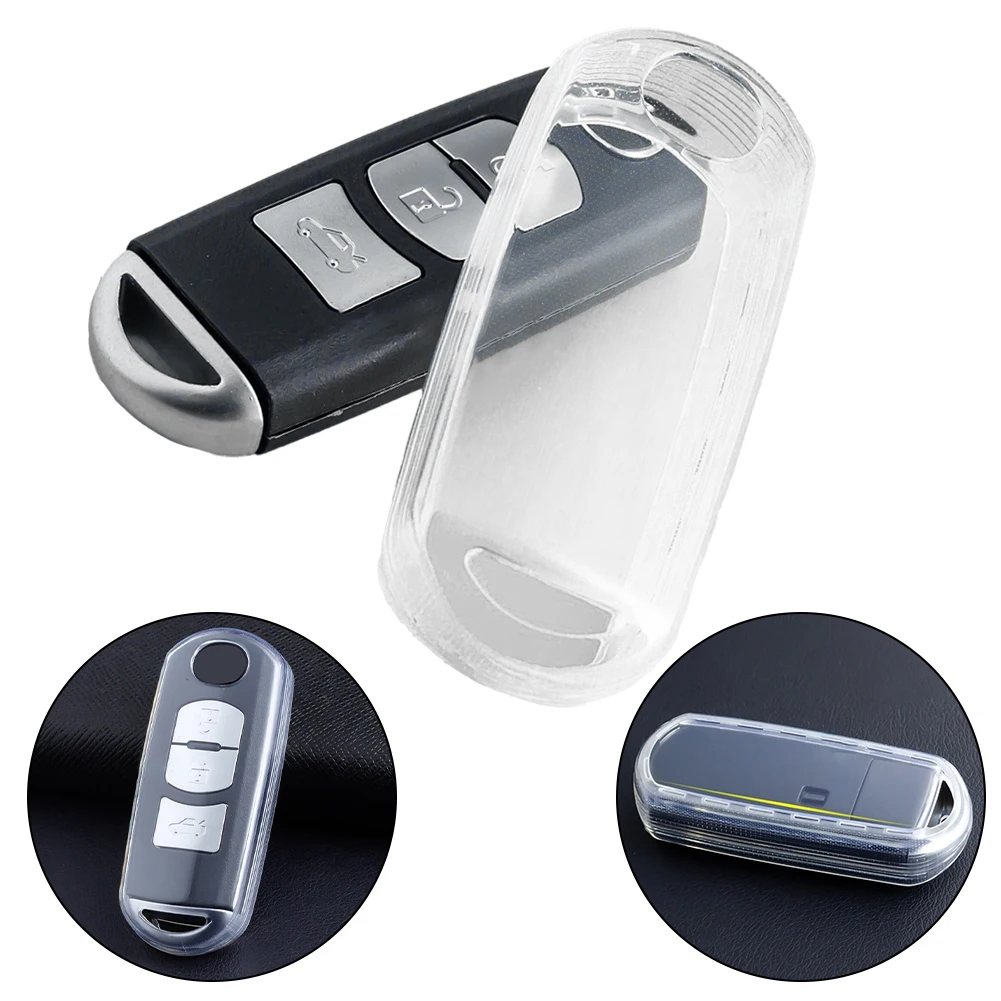 

Transparent Clear Key Case Key Fob Cover Case Holder For Mazda CX-3 CX-5 CX-9 Key Case For Car Interior Accessories